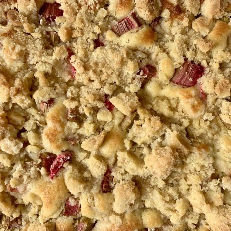 Blau weiße Stofftasche mit Rüschen